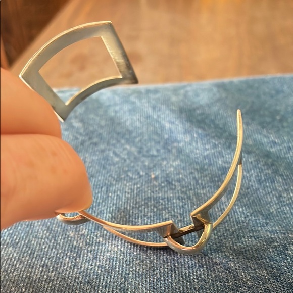 Vintage Sterling Silver Modernist Brutalist Wide Cuff Bracelet Mexico .925 Stamp - Picture 3 of 10